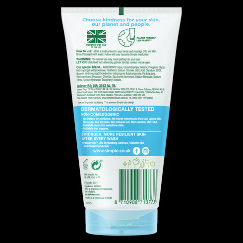 Simple Water Boost Micellar Facial Gel Wash 150ml